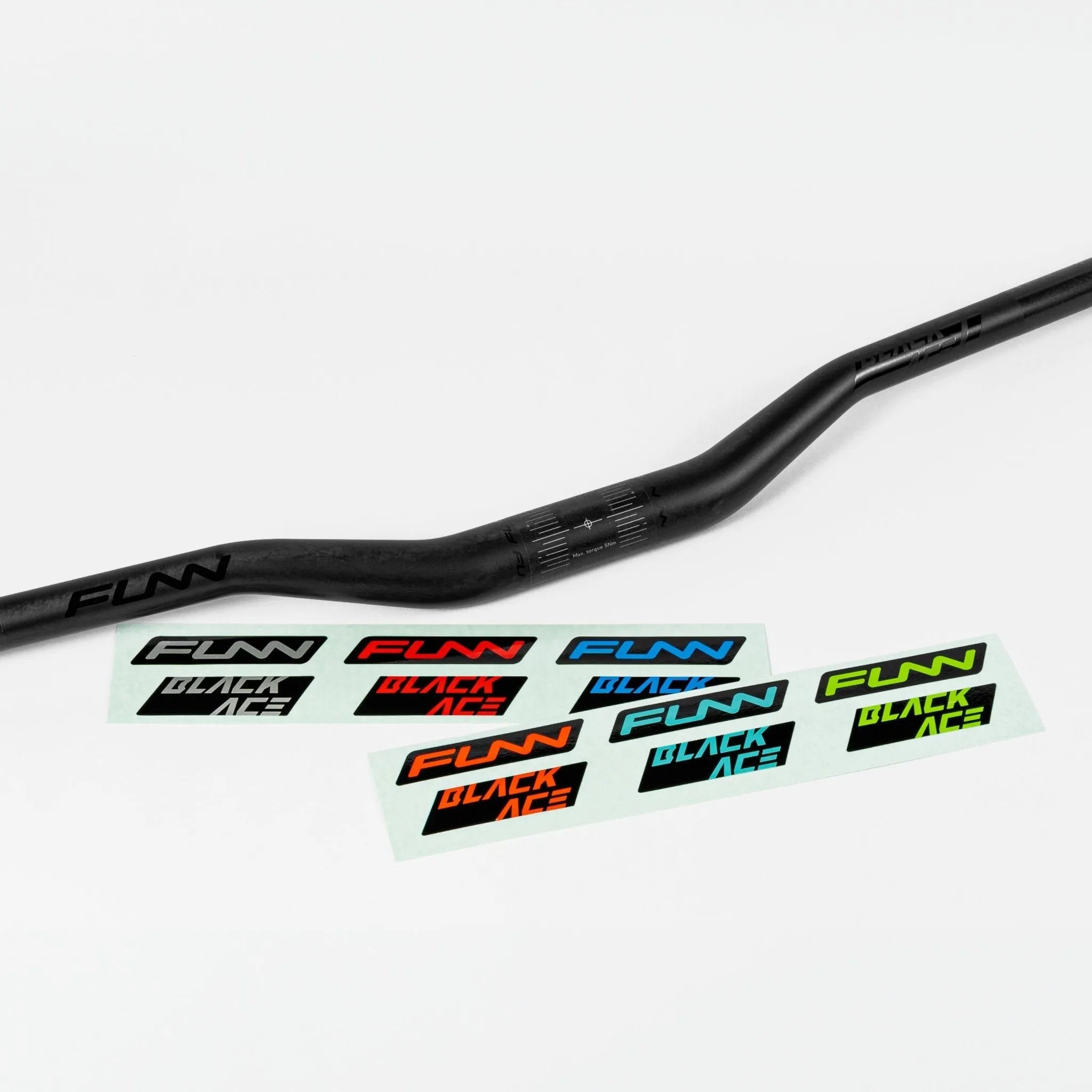 Funn mountain bike components - Black Ace Carbon Handlebar Black 30mm in a white background.