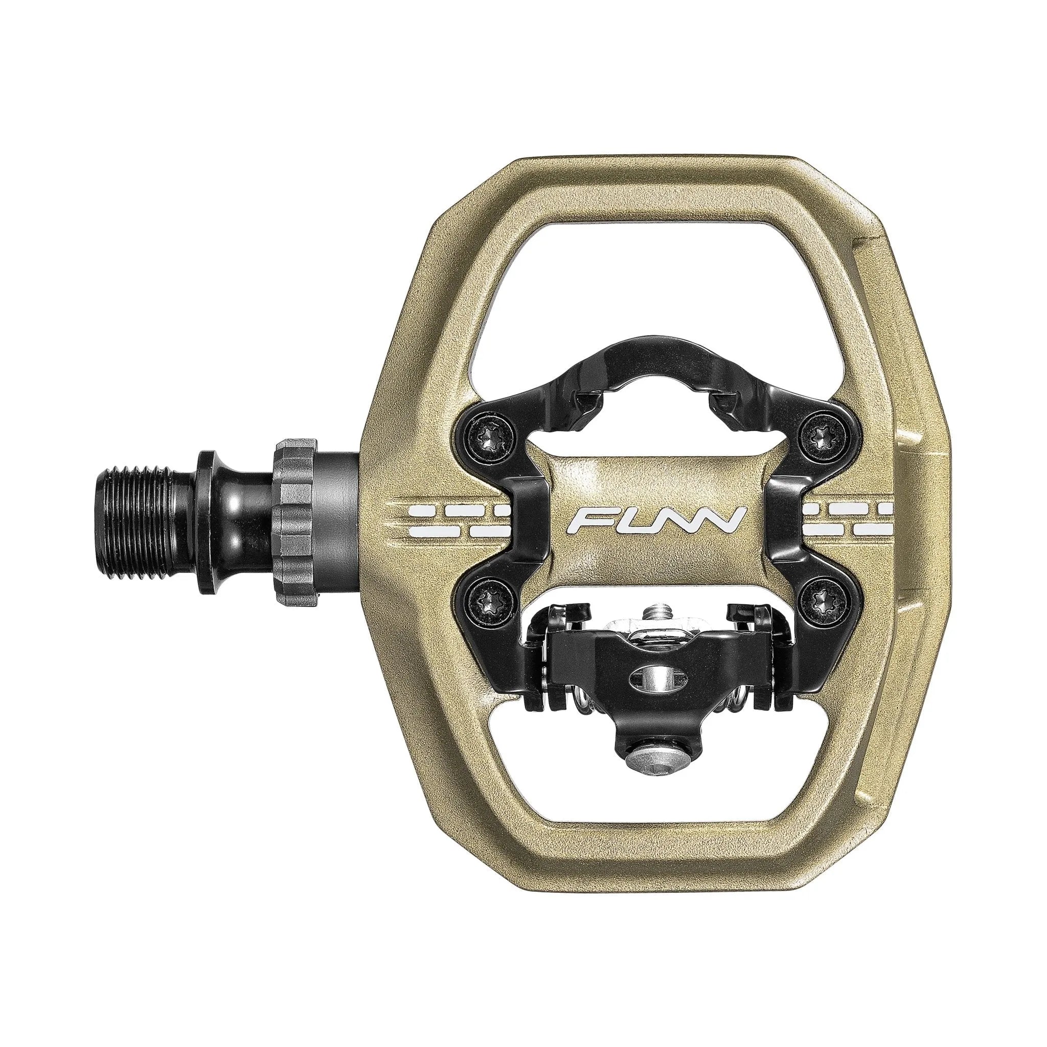 Funn mountain bike components - Clast Clip-In Pedals Pilsner in a white background.