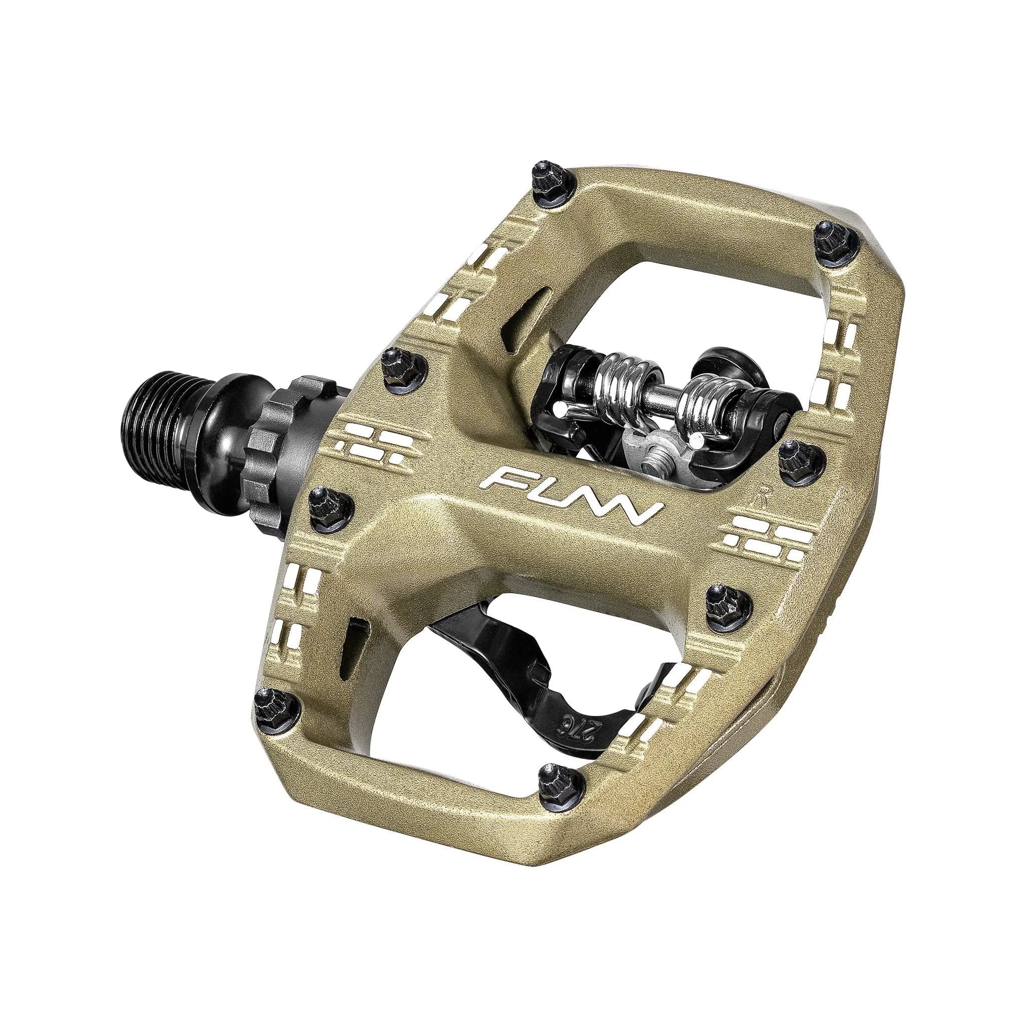 Funn mountain bike components - Clast Clip-In Pedals Pilsner in a white background.
