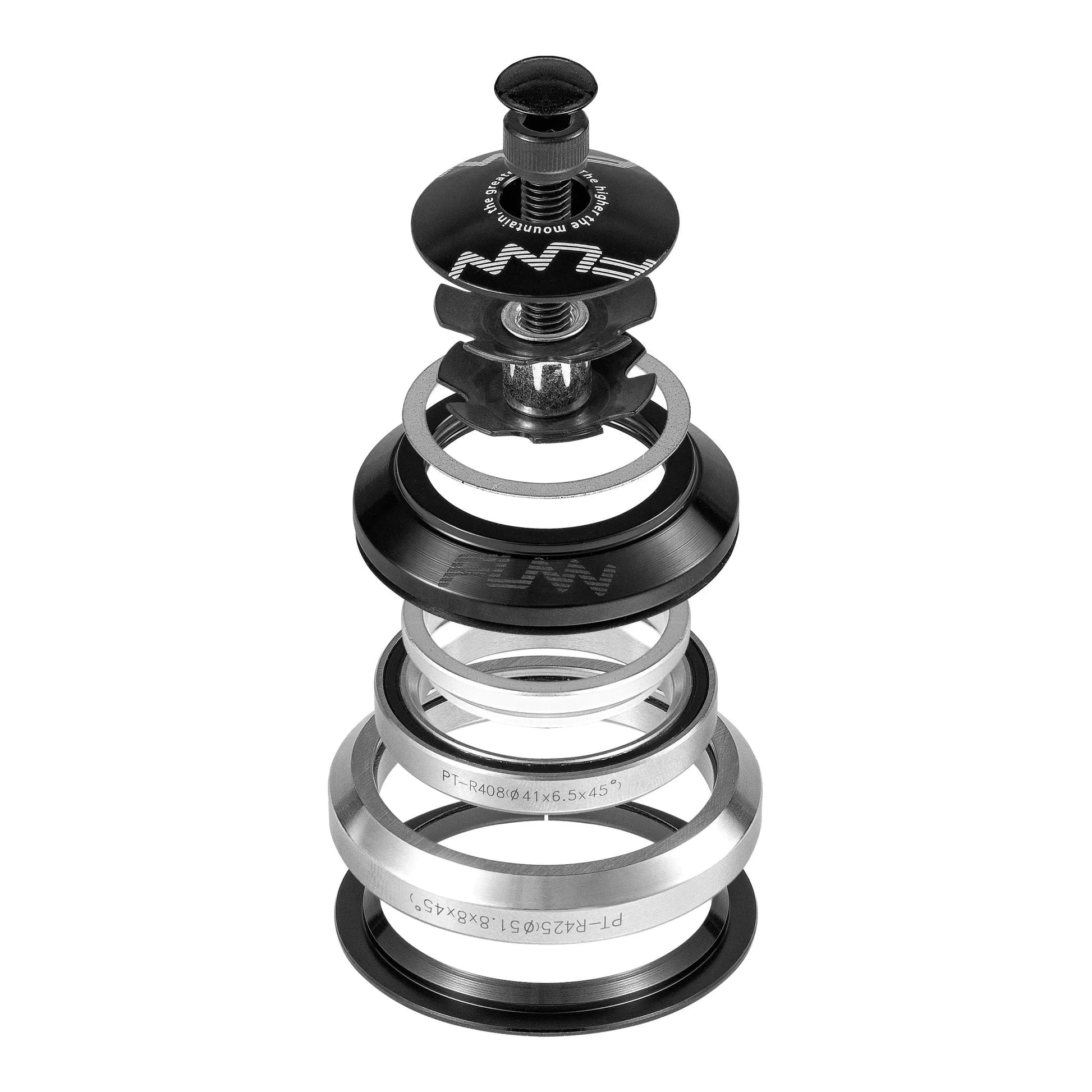Funn mountain bike components - Descend Integral Headset IS41/28.6 + IS52/40 in a white background.