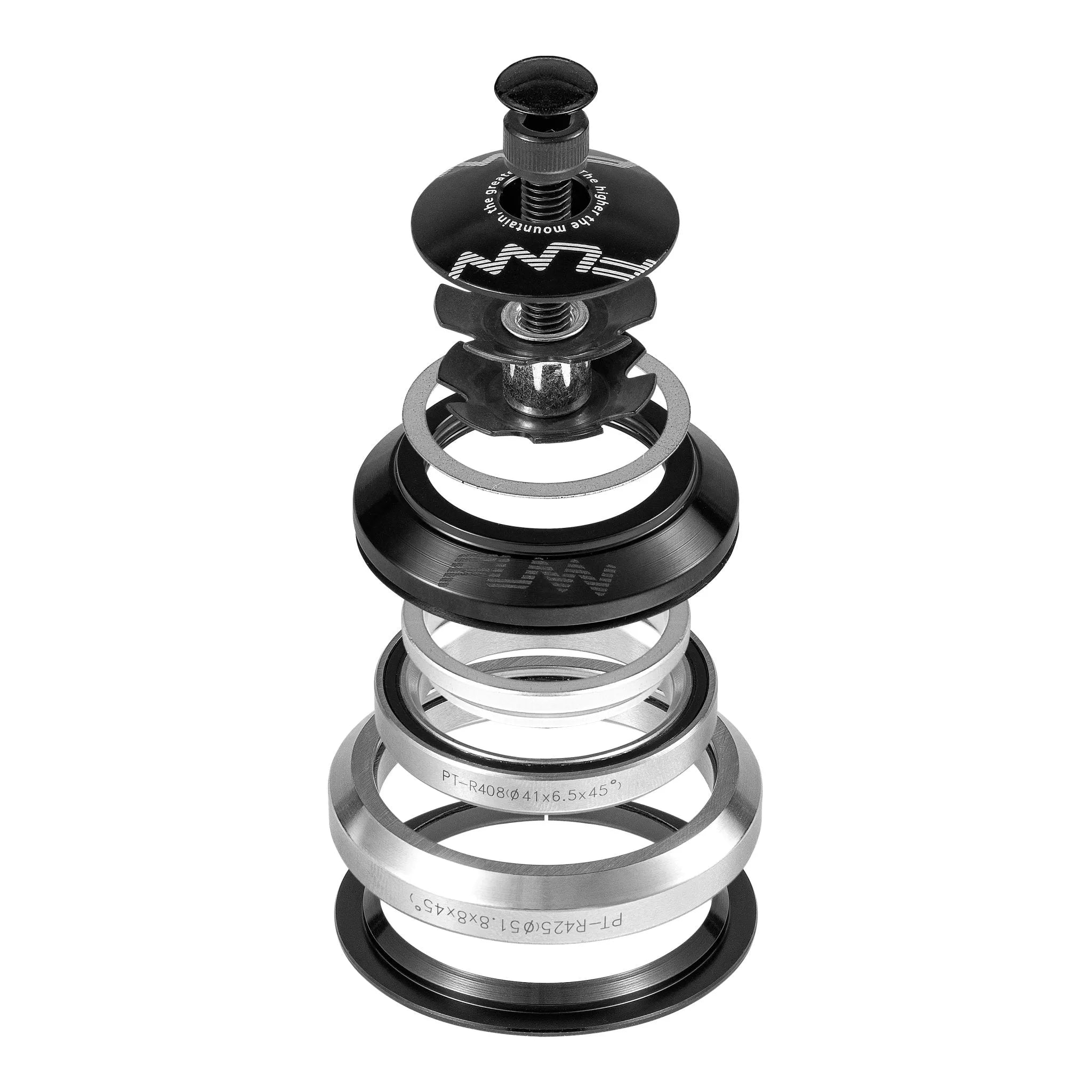 Funn mountain bike components - Descend Integral Headset IS41/28.6 + IS52/40 in a white background.