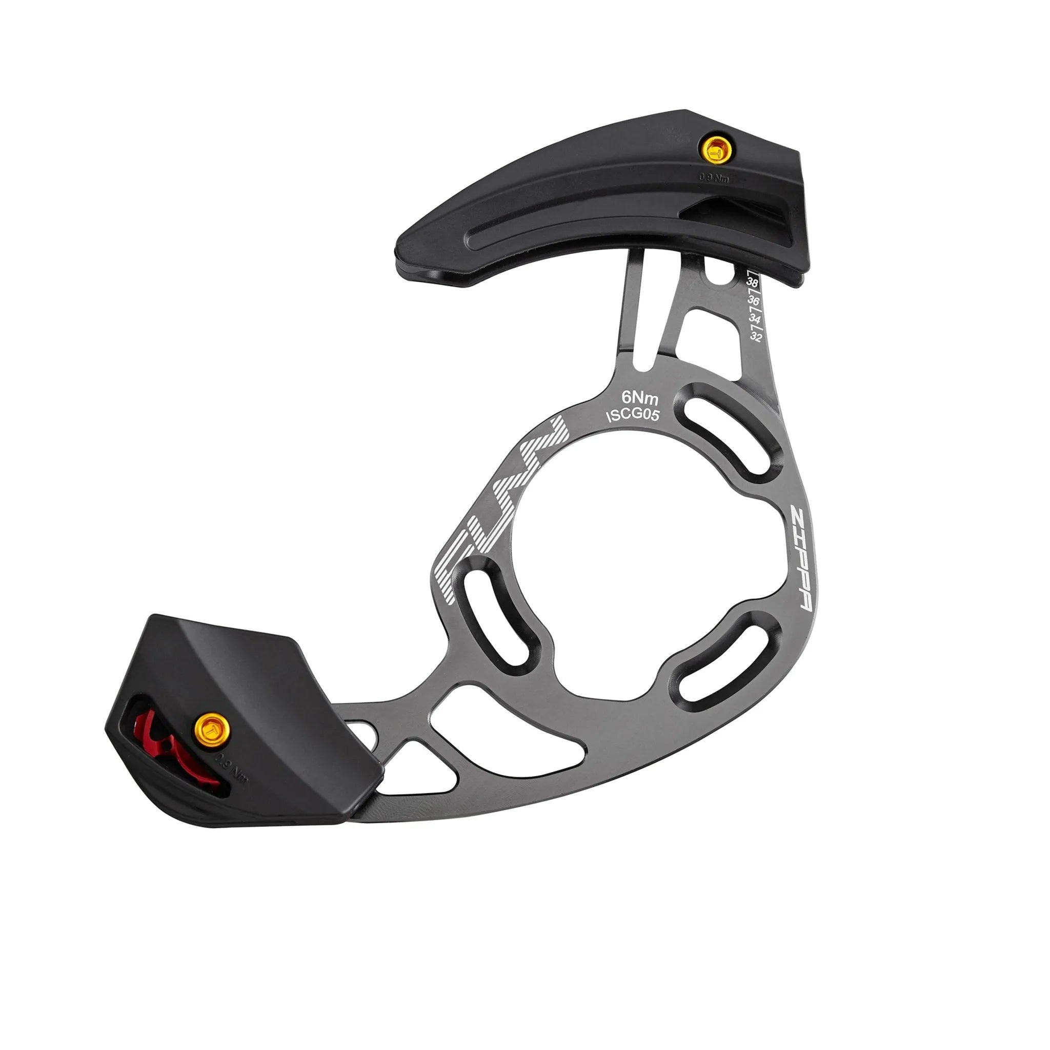 Funn mountain bike components - Zippa AM Chain Guide Grey in a white background.