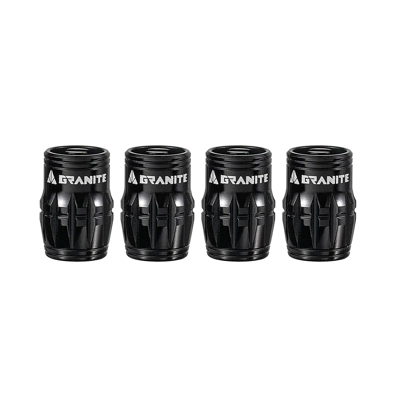 Granite Juicy Nipple Schrader Valve Cap with Valve Core Removing Function - Black - 4 - piece