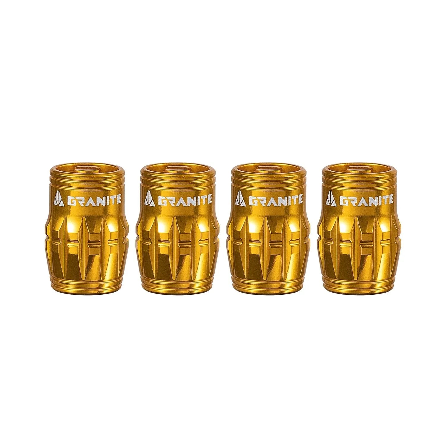 Granite Juicy Nipple Schrader Valve Cap with Valve Core Removing Function - Gold - 4 - piece -
