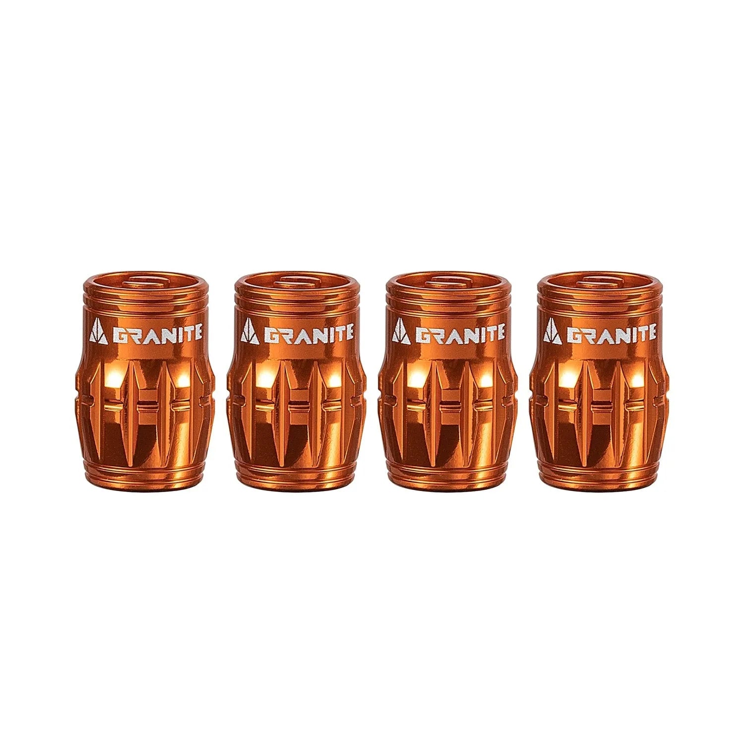 Granite Juicy Nipple Schrader Valve Cap with Valve Core Removing Function - Orange - 4 - piece