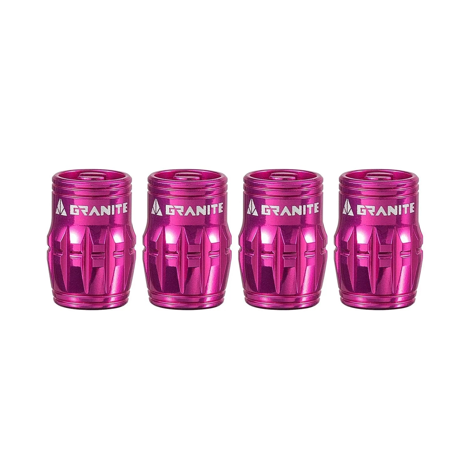 Granite Juicy Nipple Schrader Valve Cap with Valve Core Removing Function - Pink - 4 - piece
