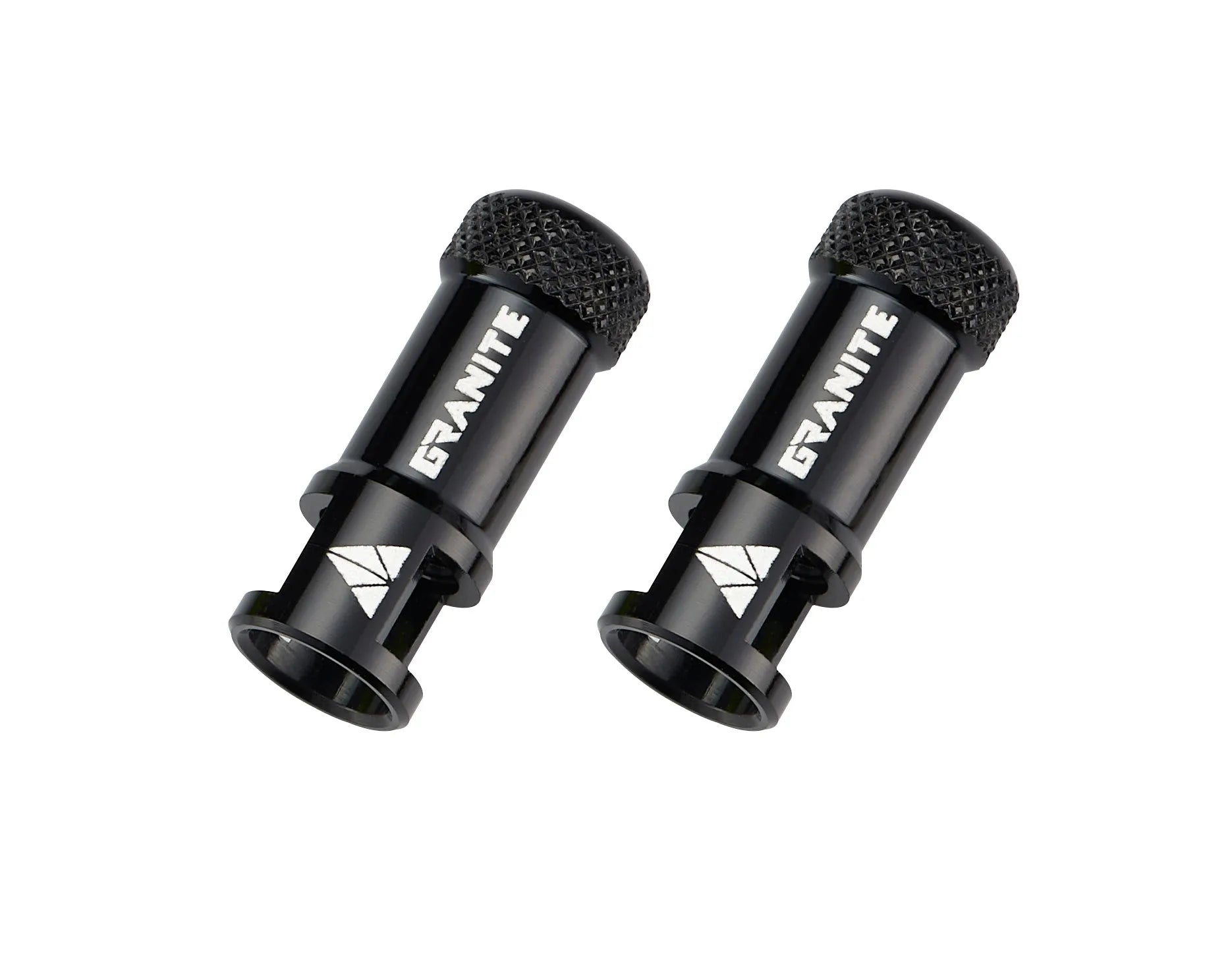 Granite Juicy Nipples Presta Valve Core Remover Caps for Bike & Bicycle, with Valve Core Removing Function - Black/Alloy
