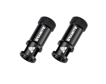 Granite Juicy Nipples Presta Valve Core Remover Caps for Bike & Bicycle, with Valve Core Removing Function - Black/Alloy