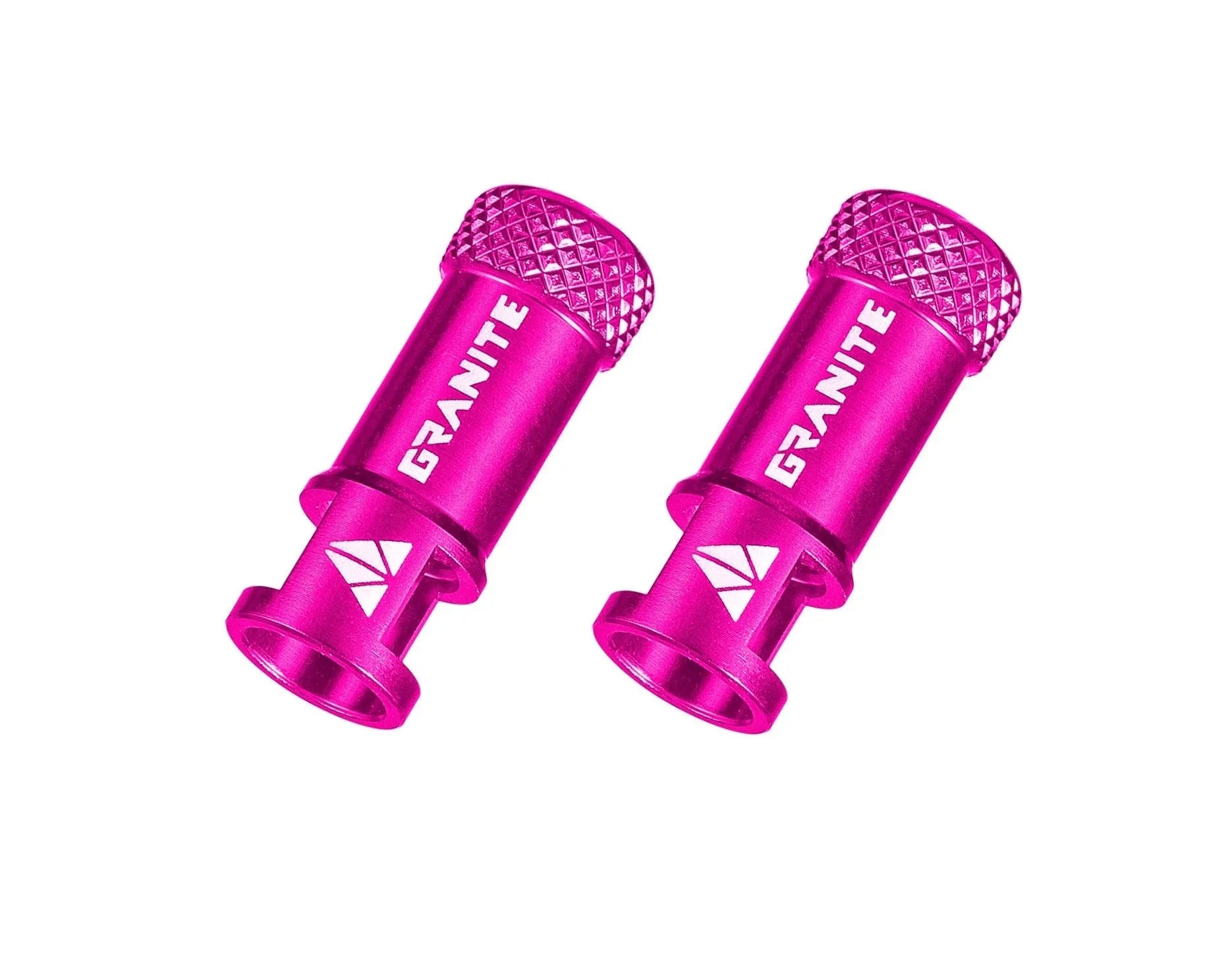Granite Juicy Nipples Presta Valve Core Remover Caps for Bike & Bicycle, with Valve Core Removing Functionp - Pink/Alloy