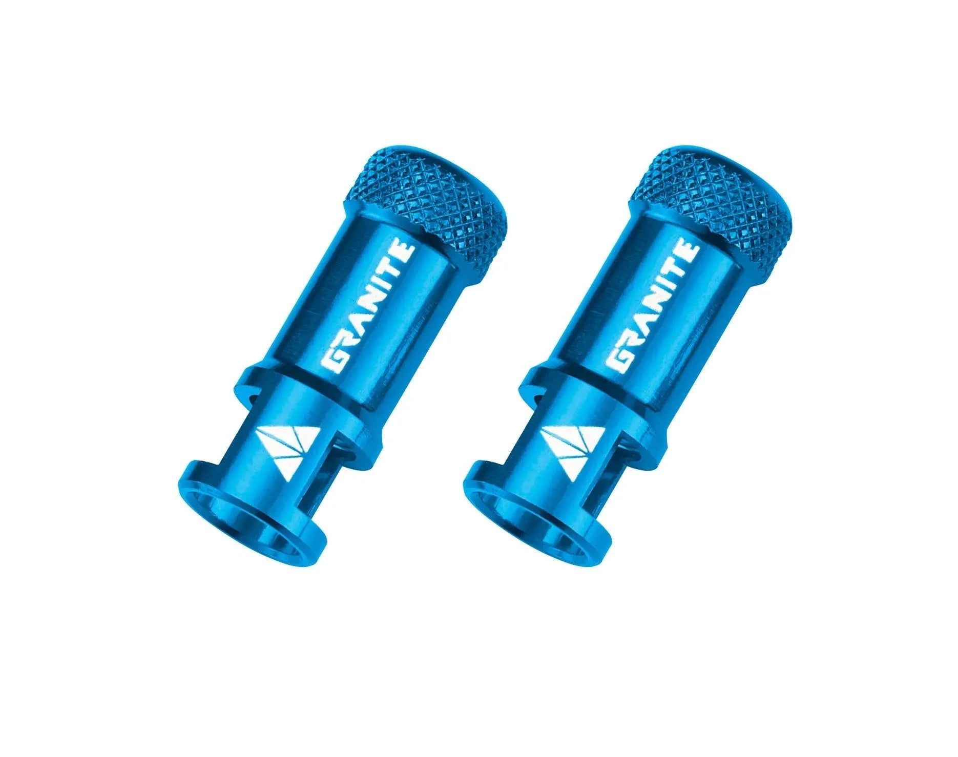 Granite Juicy Nipples Presta Valve Core Remover Caps for Bike & Bicycle, with Valve Core Removing Function - Blue/Alloy