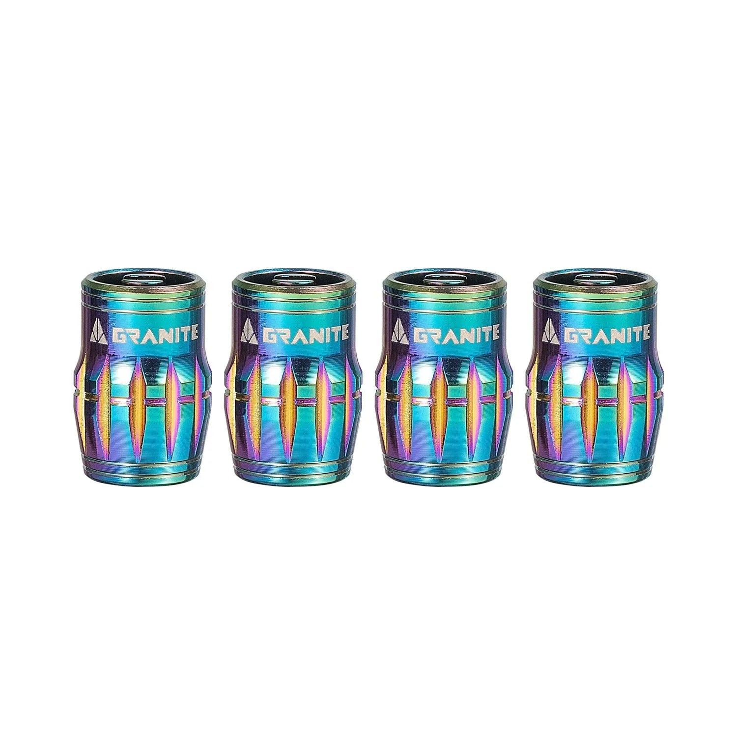 Granite Juicy Nipple Schrader Valve Cap with Valve Core Removing Function - Oil slick - 4 - piece