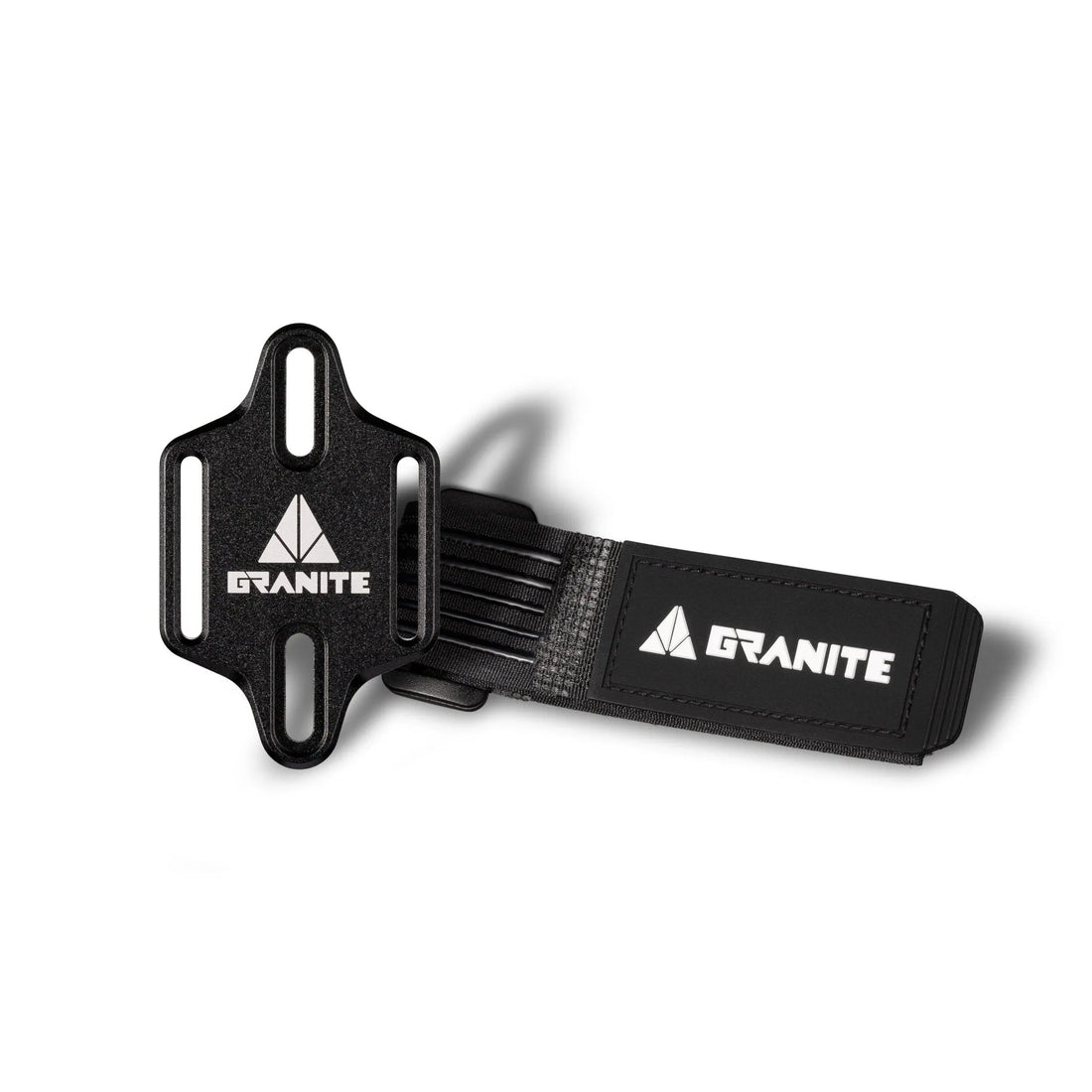 Granite Portaledge minimalist bike storage mount, secures tools with hook-and-loop strap to frame bottle bosses. - Black -