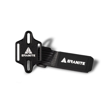 Granite Portaledge minimalist bike storage mount, secures tools with hook-and-loop strap to frame bottle bosses. - Black -